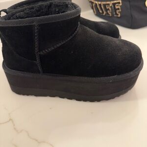 Black Suede Platform Boots